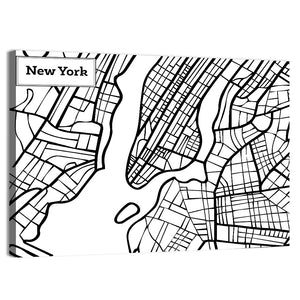 New York Map Wall Art