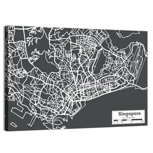 Singapore City Map Wall Art