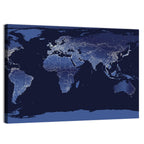 Global Night Lights Map Wall Art