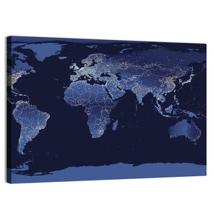 Night Earth View From Space Wall Art