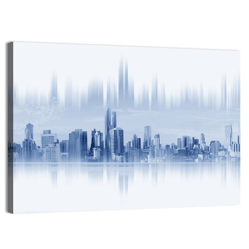 Abstract Skyscraper Reflection Wall Art, canvas print, landscape