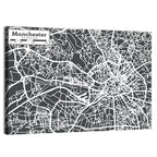 Manchester Street Grid Map Wall Art