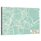 Mumbai Minimalist City Map Wall Art