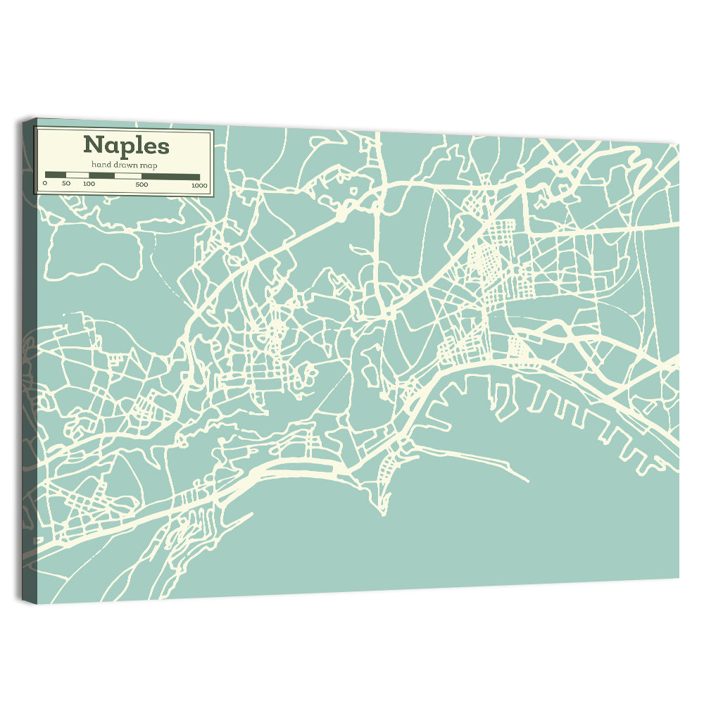 Naples Coastal Map Wall Art