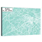 Sofia Teal City Map Wall Art