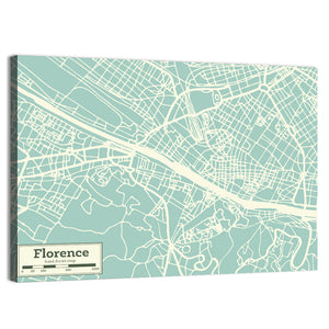 Florence City Map Wall Art