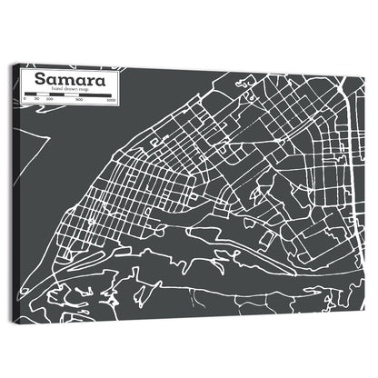 Samara City Map Wall Art