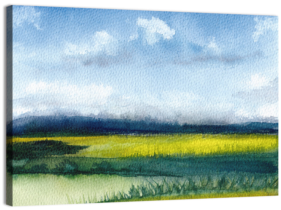 Summer Meadow Watercolor Wall Art
