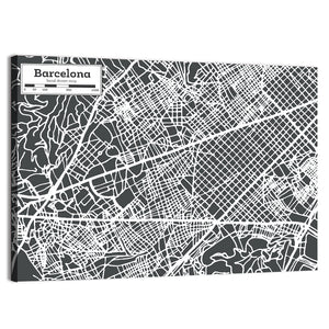 Barcelona City Map Wall Art