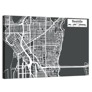 Seattle City Map Wall Art