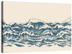 Ink Style Sea Waves Sketch Wall Art