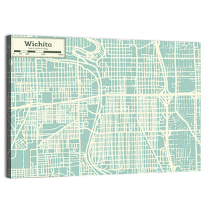 Wichita Kansas Map Wall Art