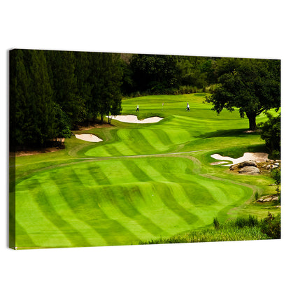 Sloping Golf Fairway with Bunkers Wall Art