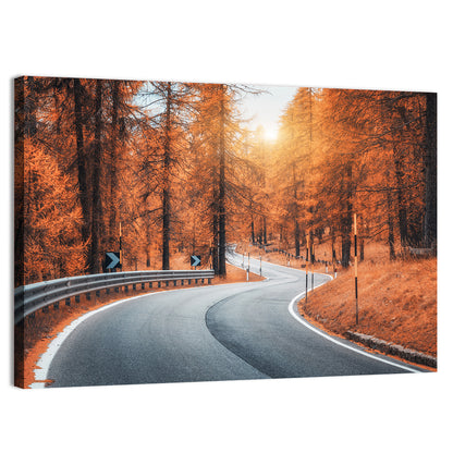 Autumn Road at Sunset Wall Art