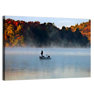 Fishing Man Silhouette Wall Art