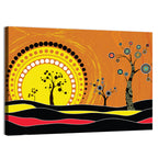 Aboriginal Dot Sunset Wall Art