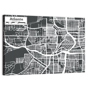 Atlanta City Map Wall Art