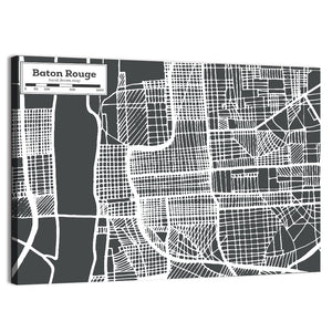 Baton Rouge Louisiana City Map Wall Art