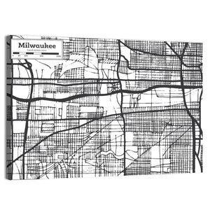 Milwaukee Wisconsin City Map Wall Art
