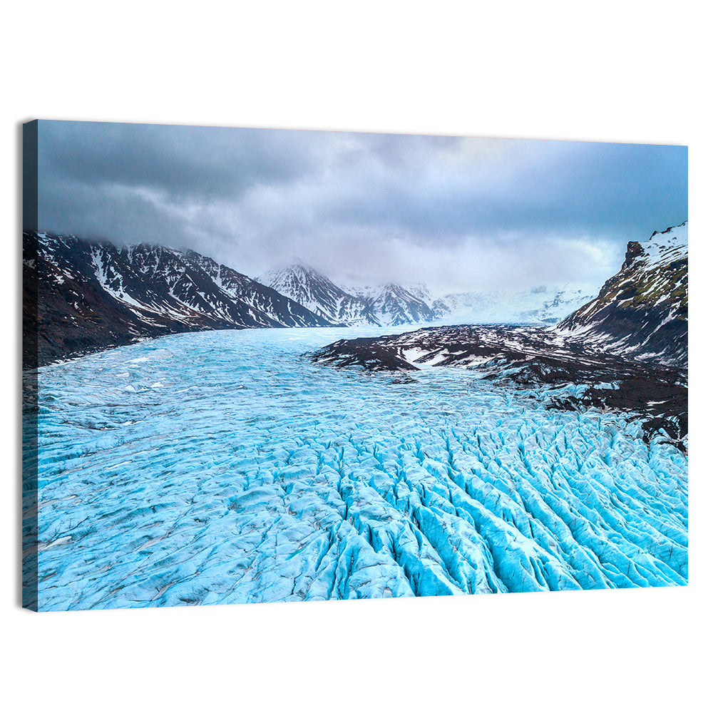 Skaftafell Glacier Aerial View Wall Art, canvas print, landscape