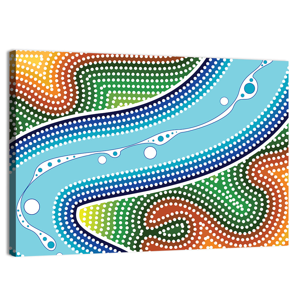 Aboriginal River Dot Wall Art