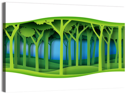 Layered Paper Forest Panorama Wall Art