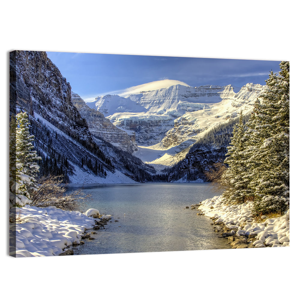Lake Louise Snowy Shoreline Wall Art