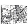 Birmingham Black and White City Map Wall Art
