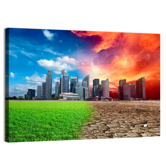 Marina Bay Climate Contrast Wall Art as a canvas print