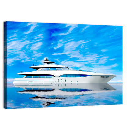 Blue Yacht Reflection Wall Art