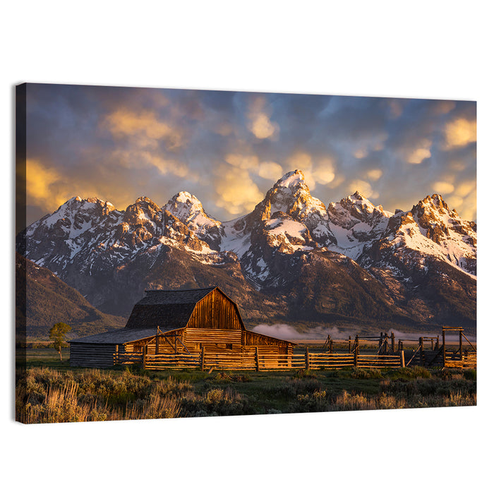 John Moulton Barn, Mormon Row Wall Art as a canvas print