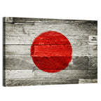 Japanese Flag on Distressed Wood Wall Art