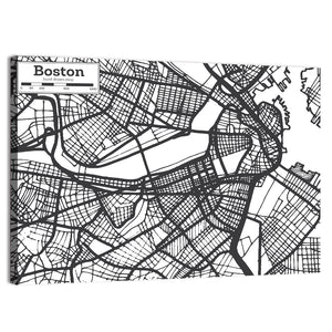 Boston City Map Wall Art