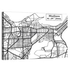 Hand Drawn Madison City Map Wall Art