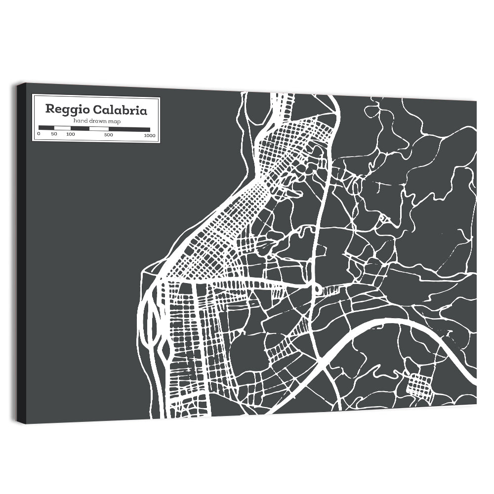 Reggio Calabria Minimalist City Map Wall Art, canvas print, landscape