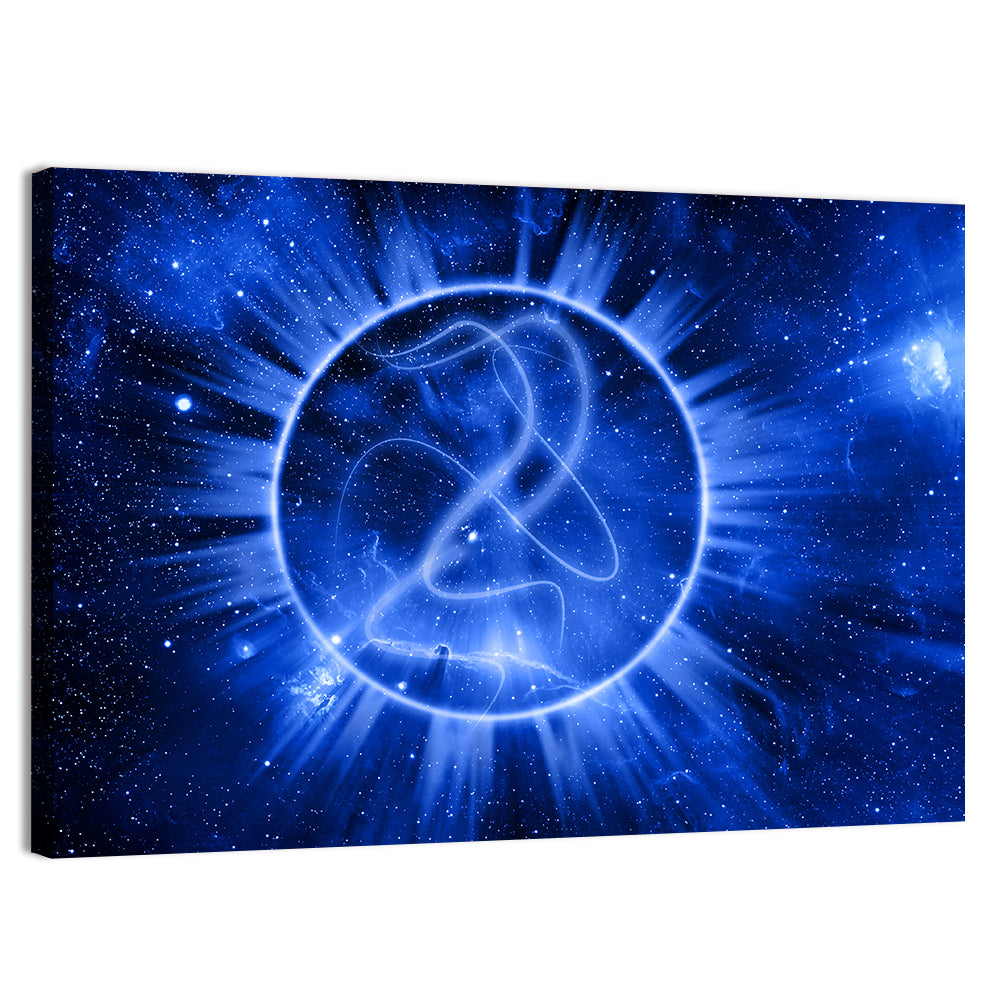 Cosmic Rays Over Blue Nebula Wall Art, canvas print, landscape