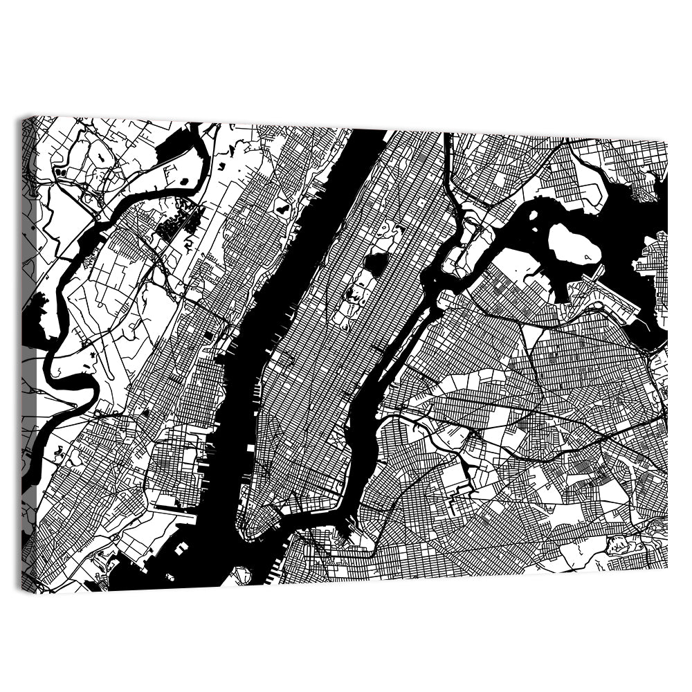 Minimalist Manhattan Map Wall Art