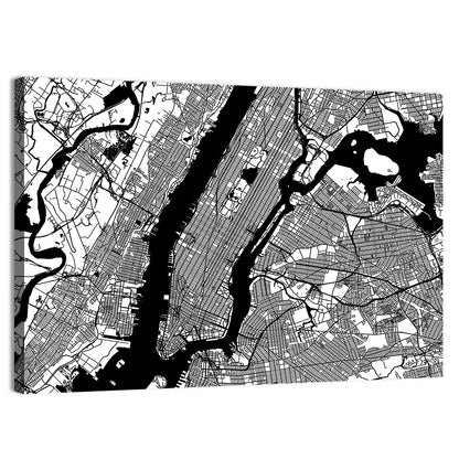 Minimalist Manhattan Map Wall Art