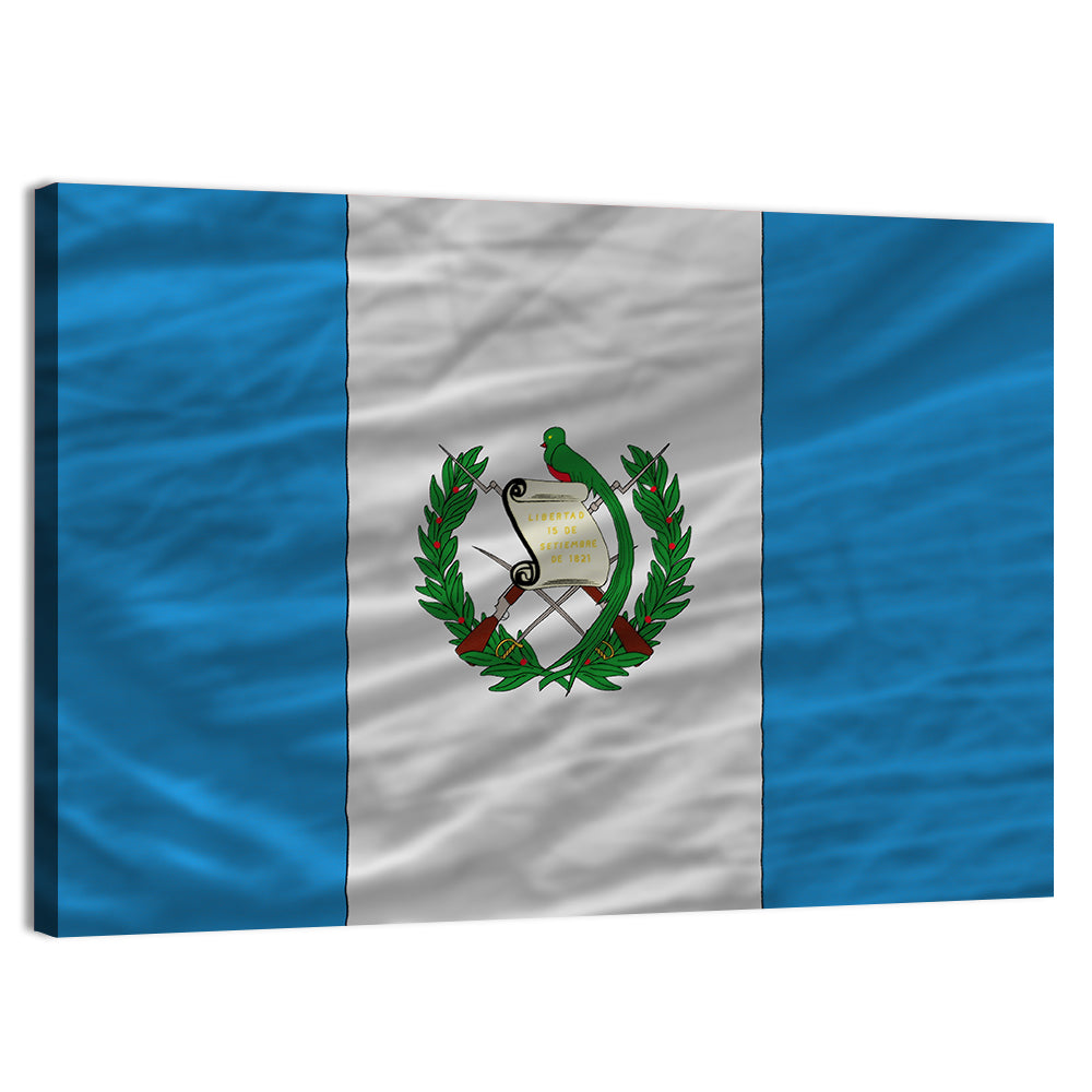 Guatemala Flag with Coat of Arms Wall Art