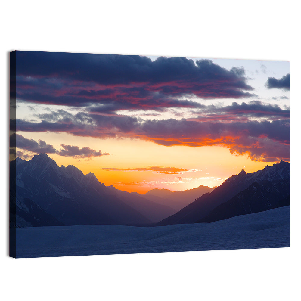 Hispar Pass Sunset Wall Art, canvas print, landscape