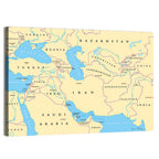Southwest Asia Political Map, Cartographic Wall Art