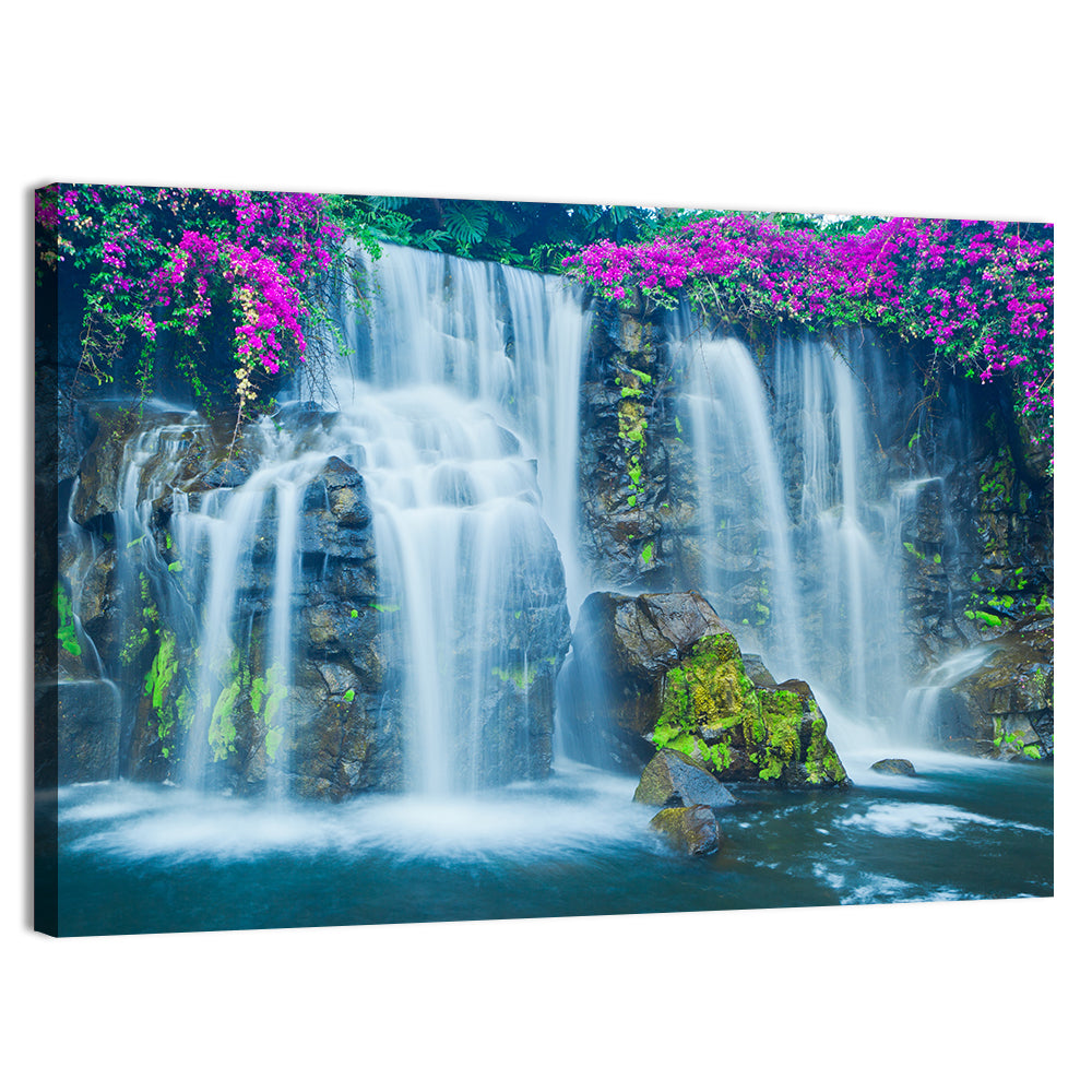 Hawaiian Blue Waterfall Scene Wall Art