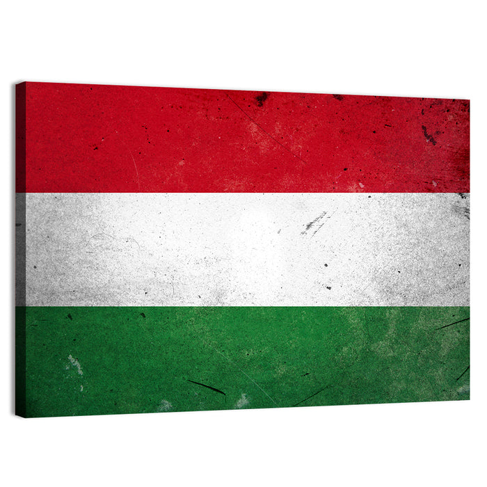Vintage Hungarian Flag Wall Art as a canvas print