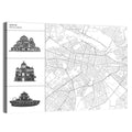 Sofia Map with Cathedral Illustrations Wall Art