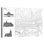 Zagreb Architectural Map Wall Art