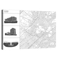 Athens Map with Parthenon Icons Wall Art