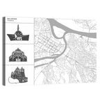 Belgrade Riverfront Map Wall Art