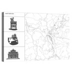 San Marino Map with Three Towers Wall Art