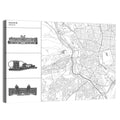Madrid Map with Architectural Sidebar Wall Art