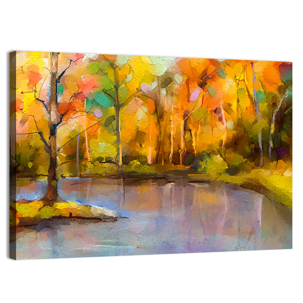 Golden Lake Island Tree Wall Art